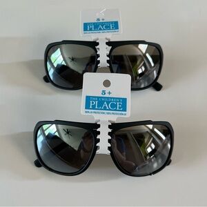NWT New The Children’s Place Size 5+ Boys Black Lot of 2 Aviator Sunglasses